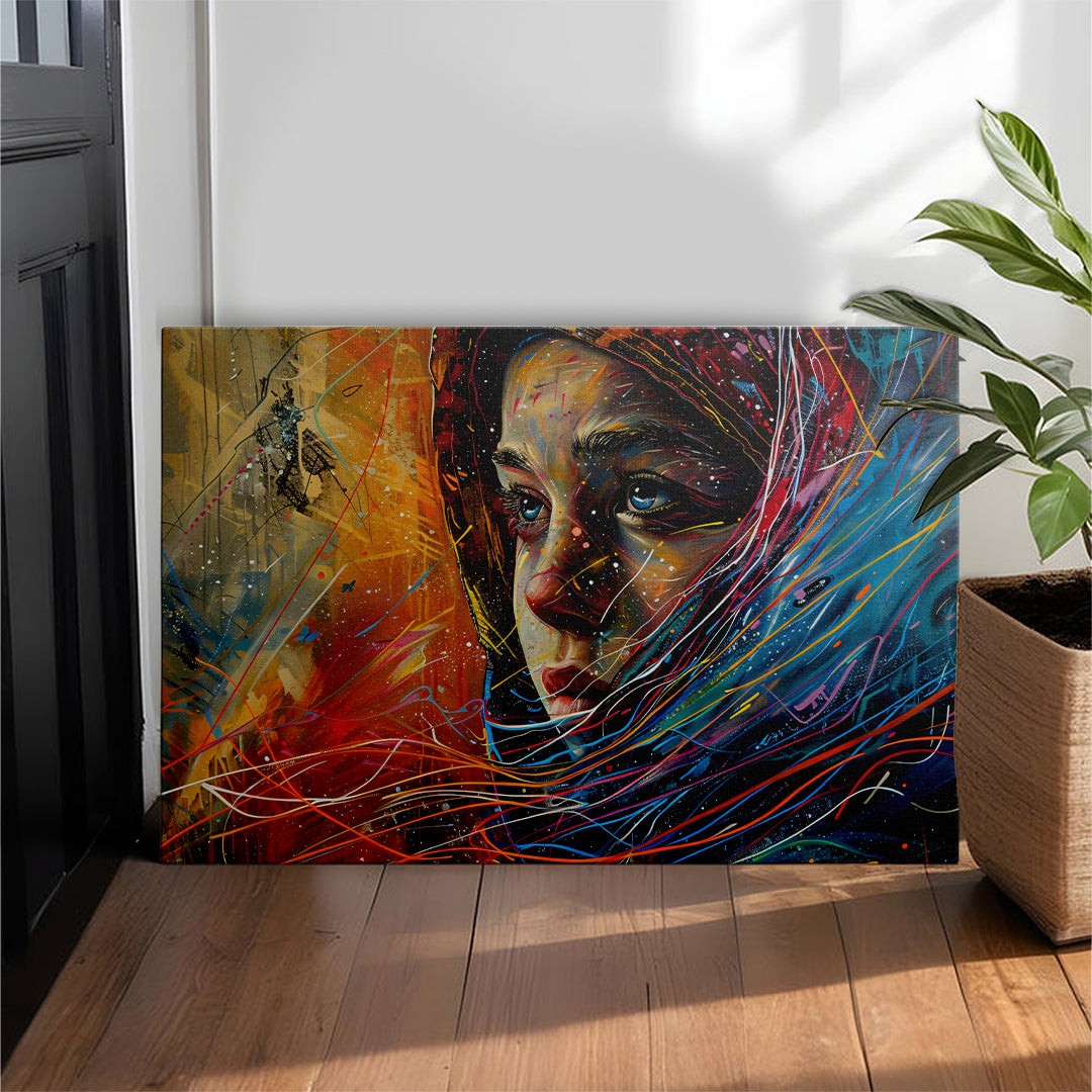 Abstract Woman Portrait Art Wall Canvas