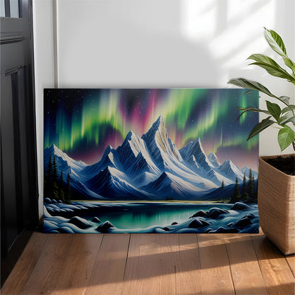 Northern Lights Peak Wall Canvas