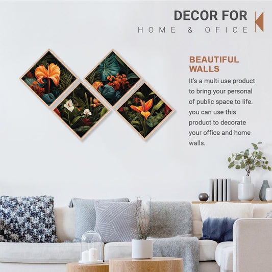 Midnight Tropics Diamond Wall Art Set