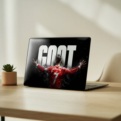 CR7 GOAT Celebration Aesthetic Football Laptop Skin