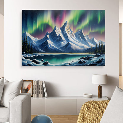 Northern Lights Peak Wall Canvas