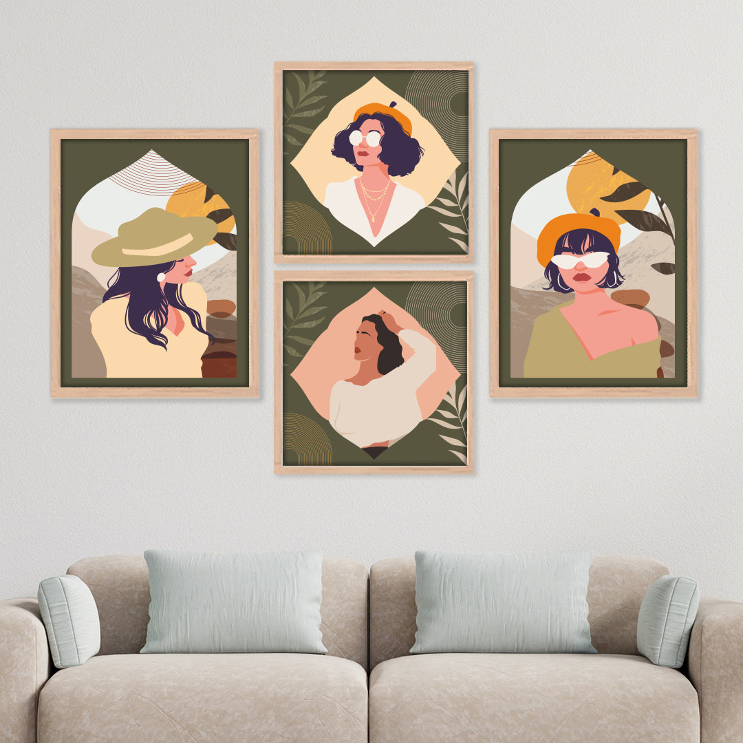 Aesthetic Women Wall Set