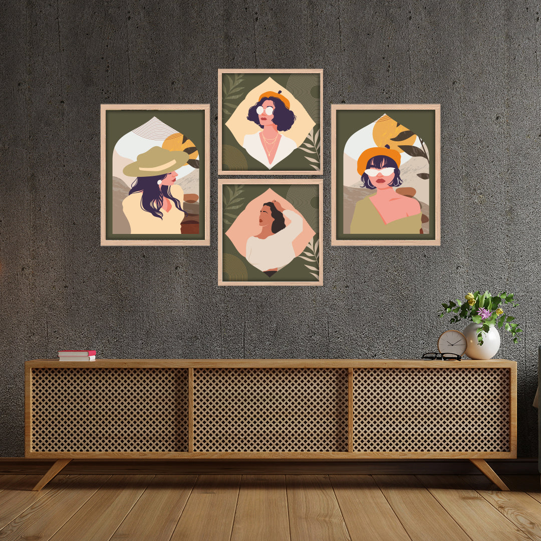 Aesthetic Women Wall Set