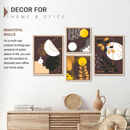 Golden Harmony Abstract Wall Art Set