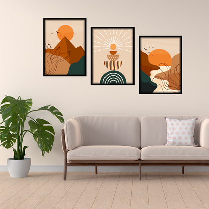Warm Sunset Trio Wall Frame