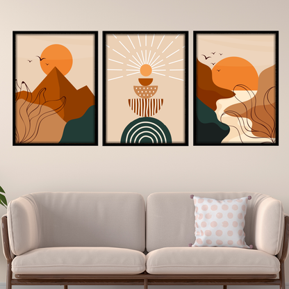 Warm Sunset Trio Wall Frame