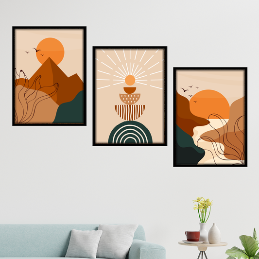 Warm Sunset Trio Wall Frame