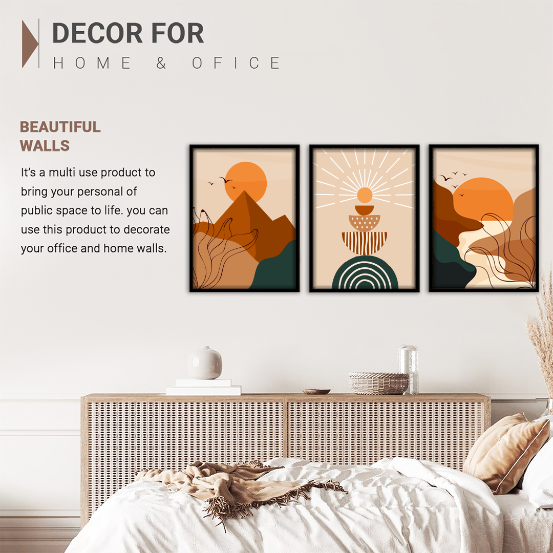 Warm Sunset Trio Wall Frame