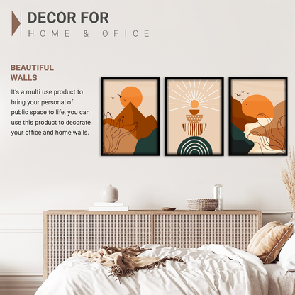 Warm Sunset Trio Wall Frame