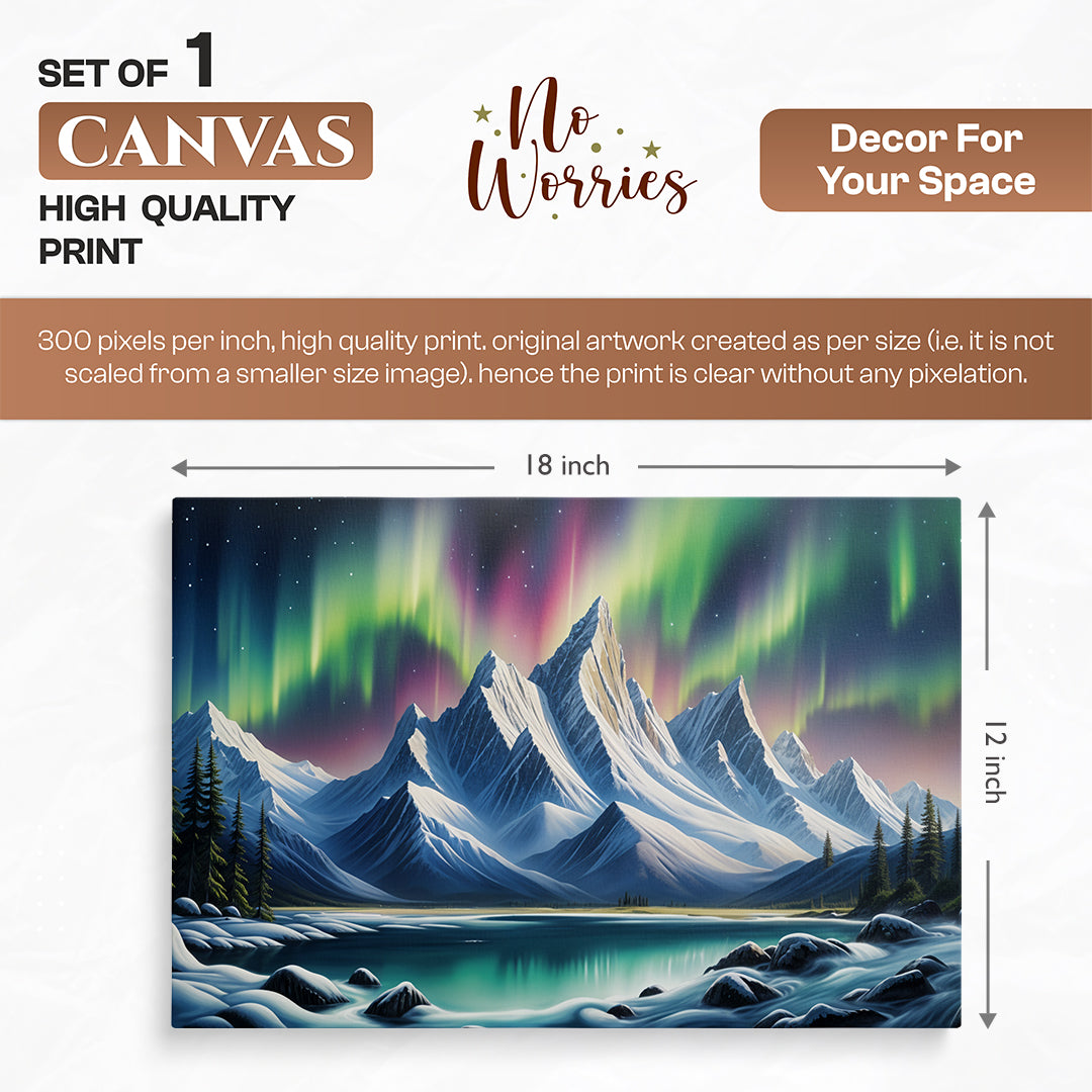 Northern Lights Peak Wall Canvas