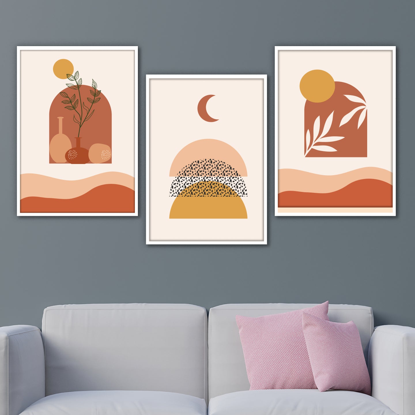 Boho Terracotta Minimal Wall Art