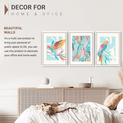 Tropical Parrot Trio Wall Frame
