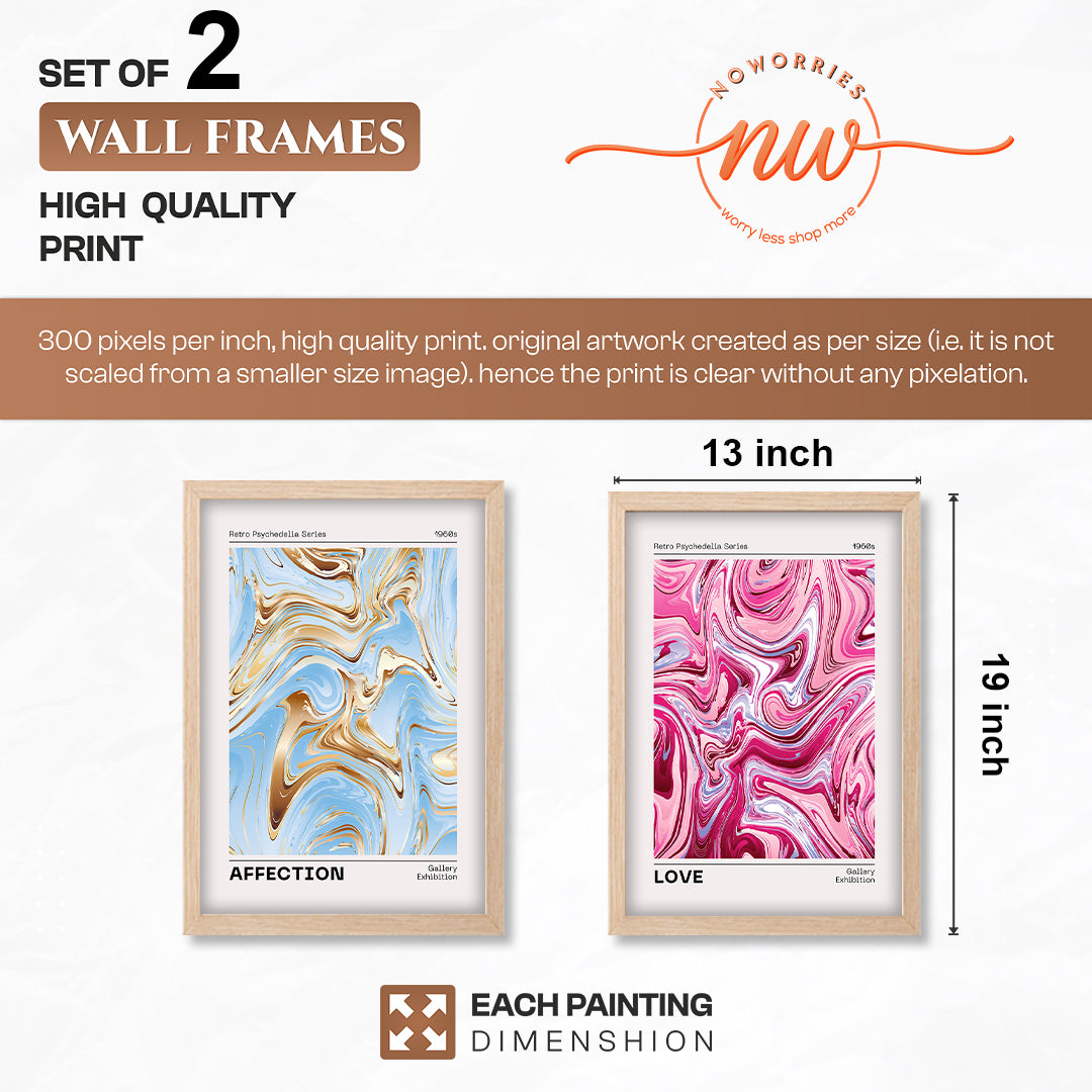 Affection & Love Marble Poster Set of 2