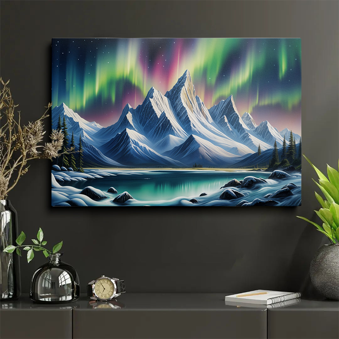 Northern Lights Peak Wall Canvas