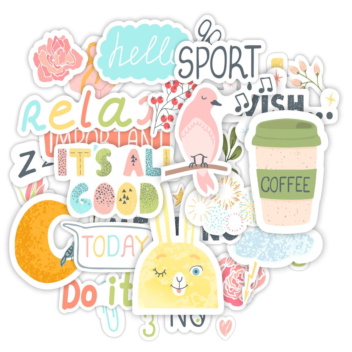 Vibrant Retro Good Vibes Sticker Pack