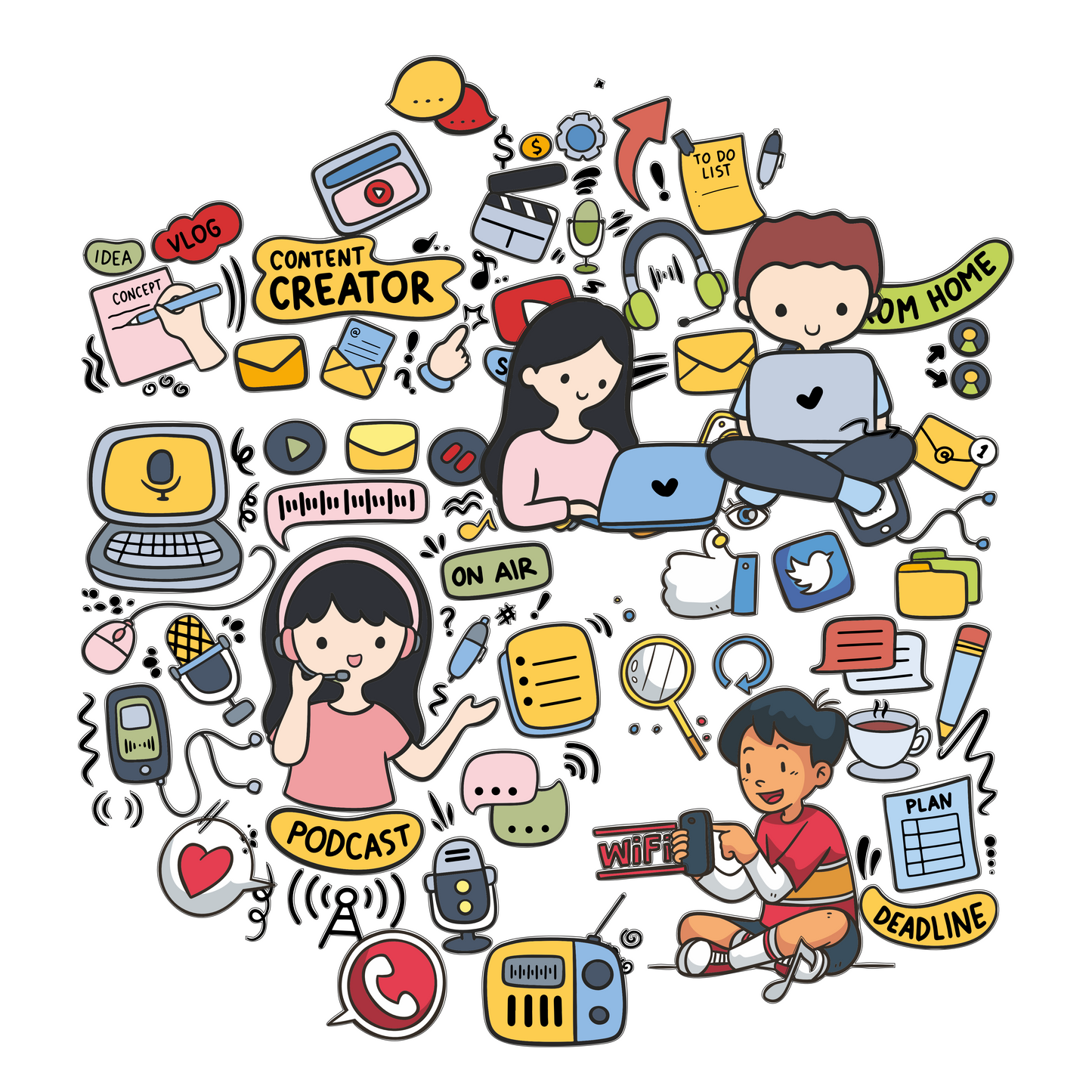 Cute Love & Shopping Sticker Pack