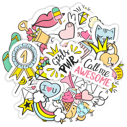 Colorful Retro Pop Art Quote Sticker Pack