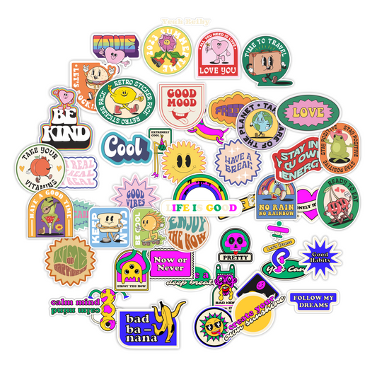 Groovy Retro Inspirational Sticker Pack