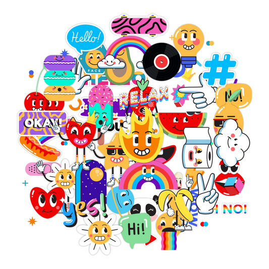 Funky Retro Pop Art Sticker Pack