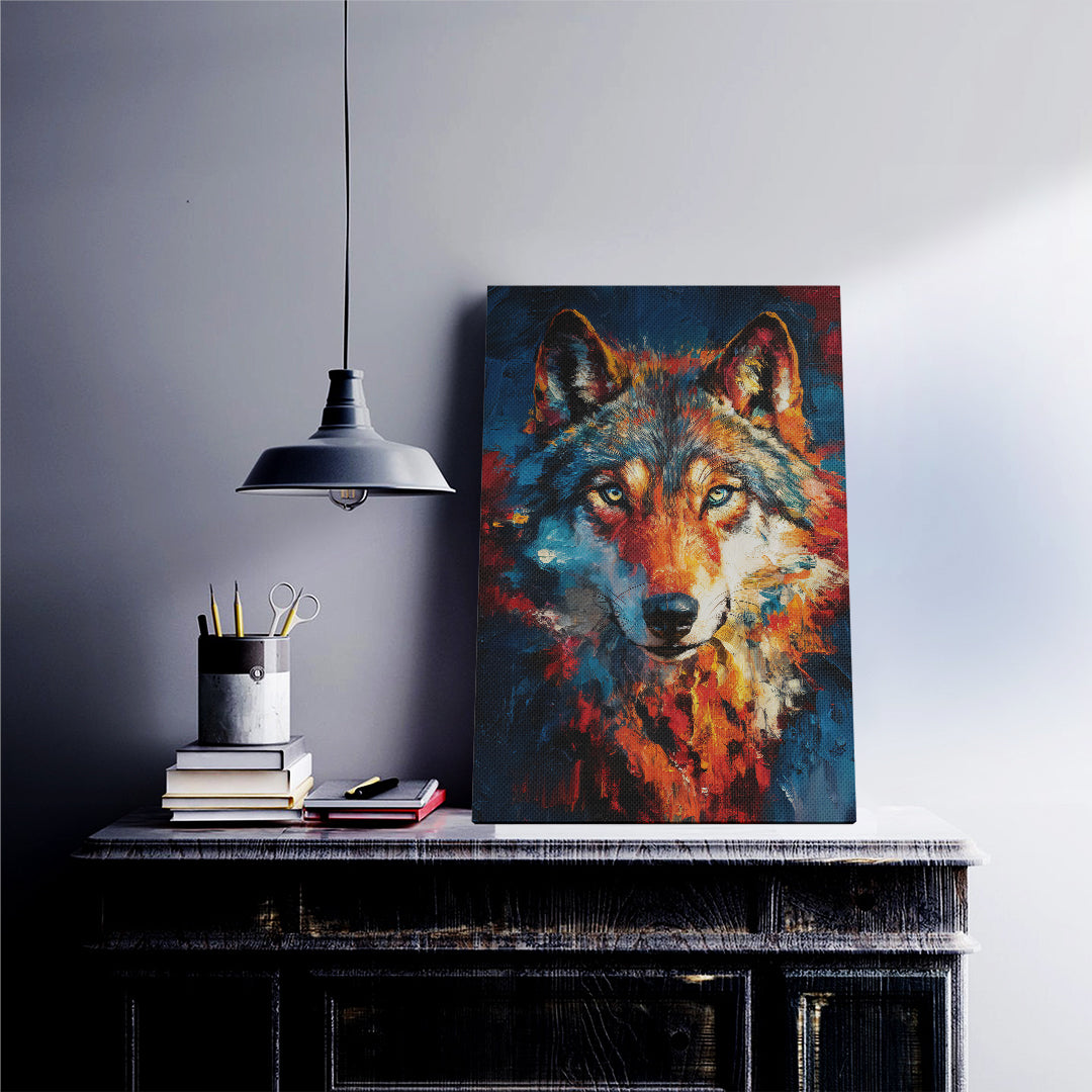 Fiery Wolf Canvas