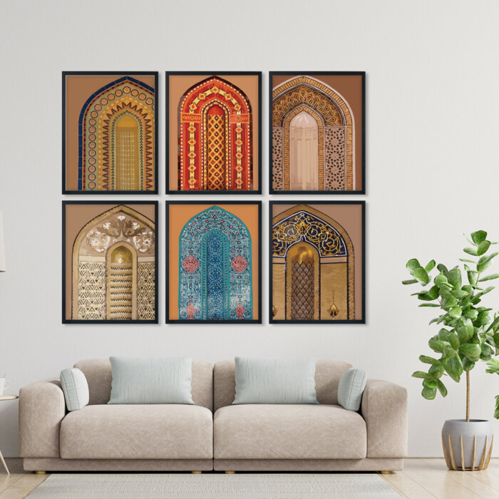 Set of 6 Black 9 Wall Frames