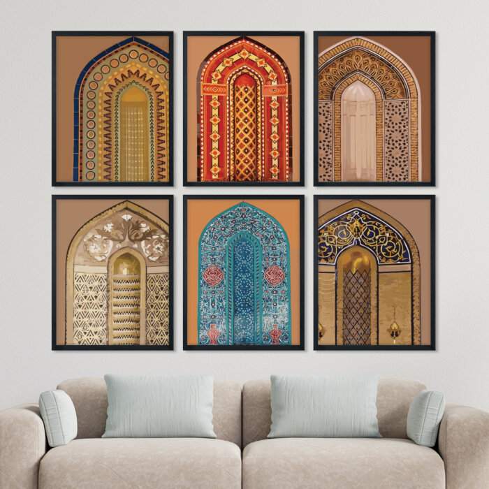 Set of 6 Black 9 Wall Frames