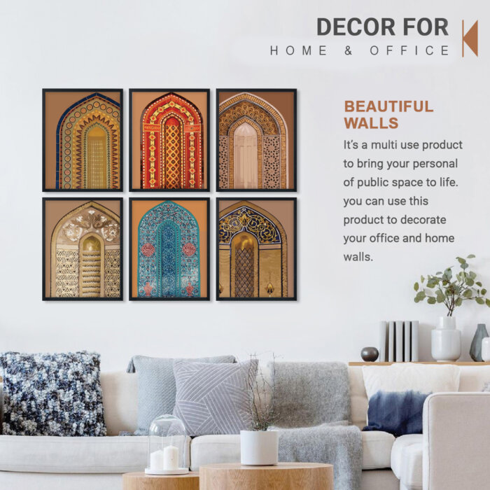 Set of 6 Black 9 Wall Frames