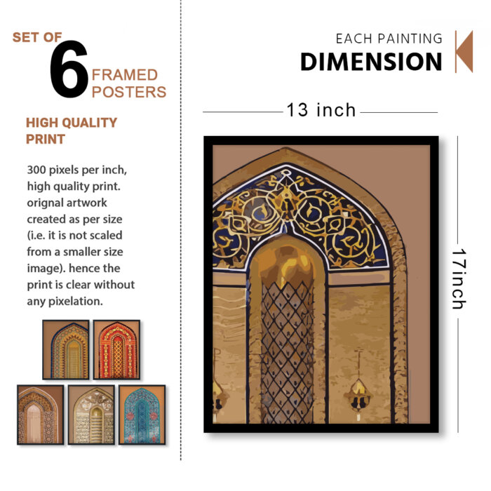 Set of 6 Black 9 Wall Frames