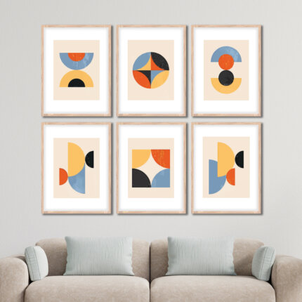Set of 6 Brown Wall Frames