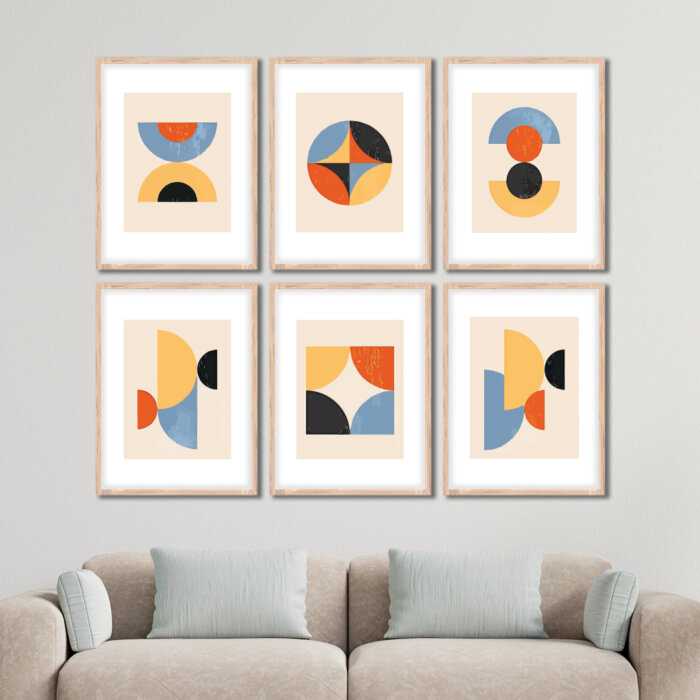 Set of 6 Brown Wall Frames