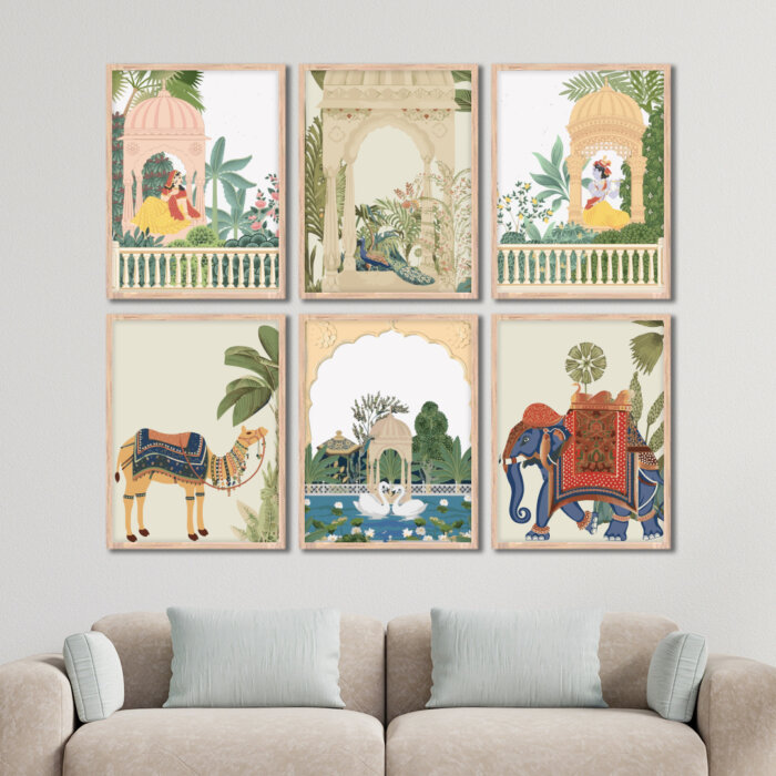 Set of 6 Brown 9 Wall Frames