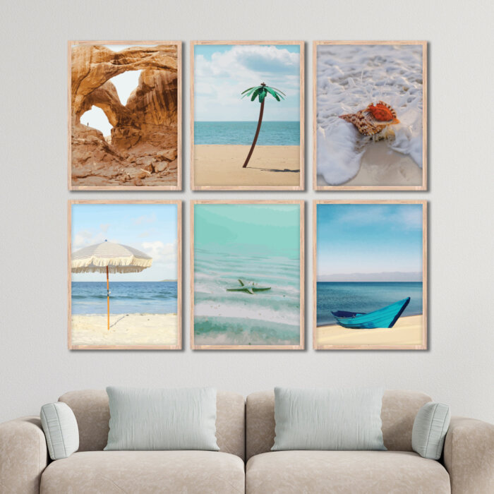 Set of 6 Brown 9 Wall Frames