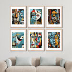 Set of 6 Brown 2 Wall Frames