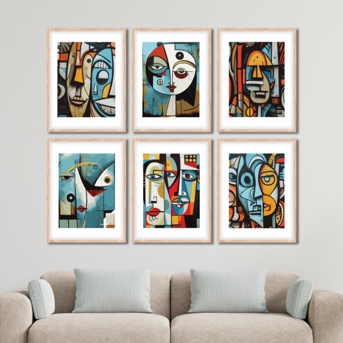 Set of 6 Brown 2 Wall Frames