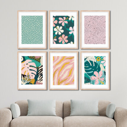 Set of 6 Brown 2 Wall Frames