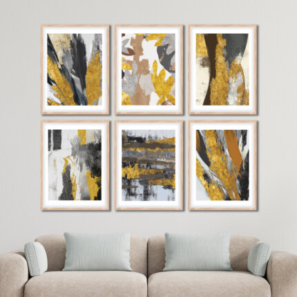 Set of 6 Brown 3 Wall Frames