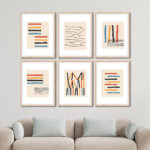 Set of 6 Brown 3 Wall Frames