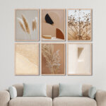 Set of 6 Brown 6 Wall Frames
