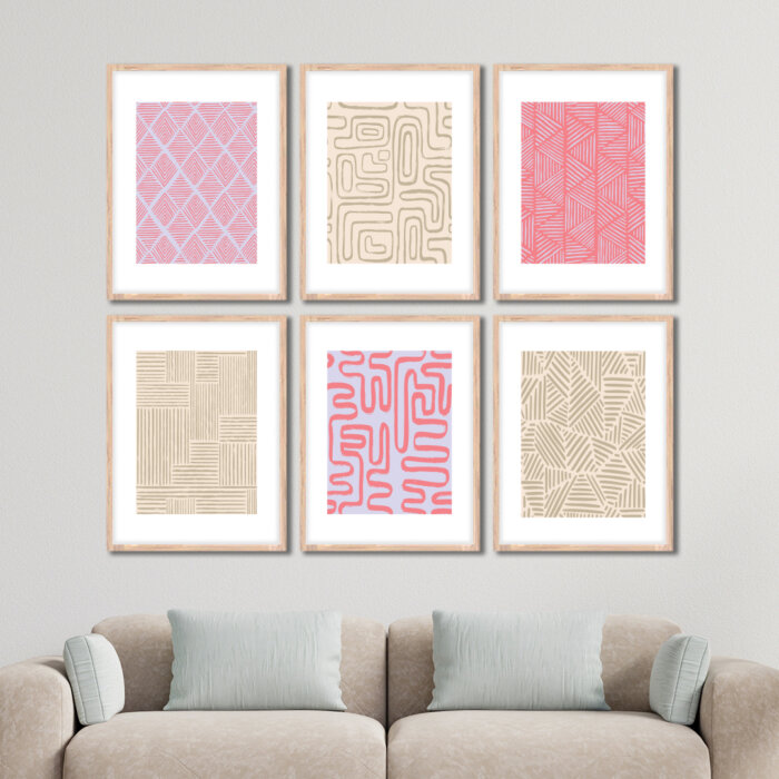 Set of 6 Brown 7 Wall Frames