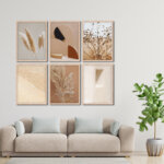 Set of 6 Brown 6 Wall Frames