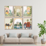 Set of 6 Brown 9 Wall Frames