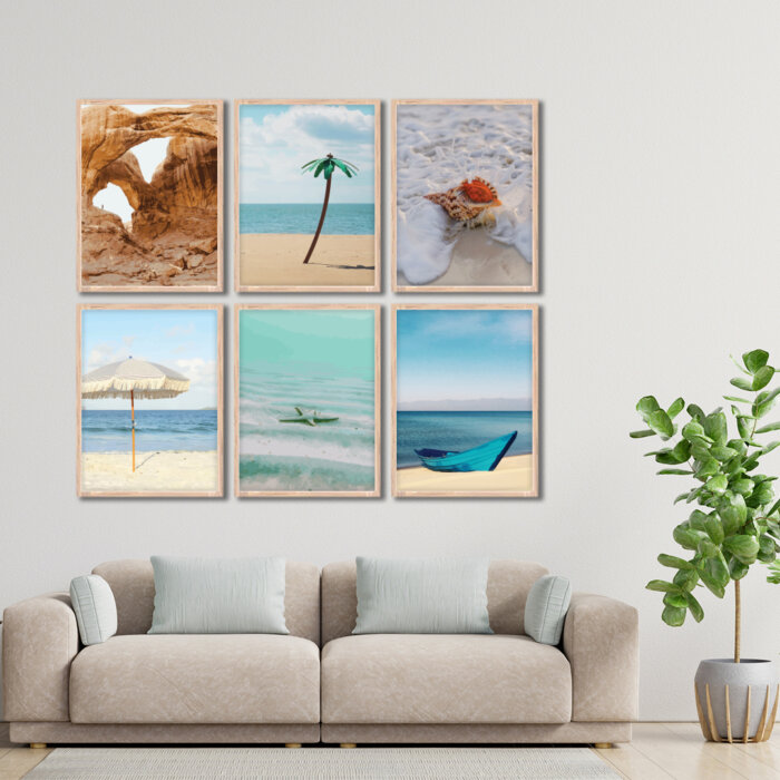 Set of 6 Brown 9 Wall Frames