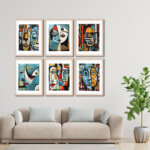 Set of 6 Brown 2 Wall Frames