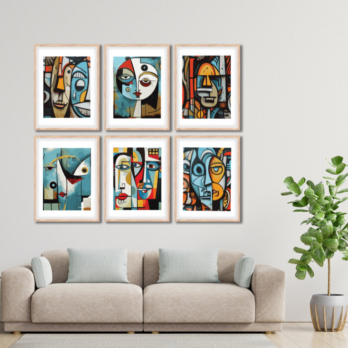 Set of 6 Brown 2 Wall Frames