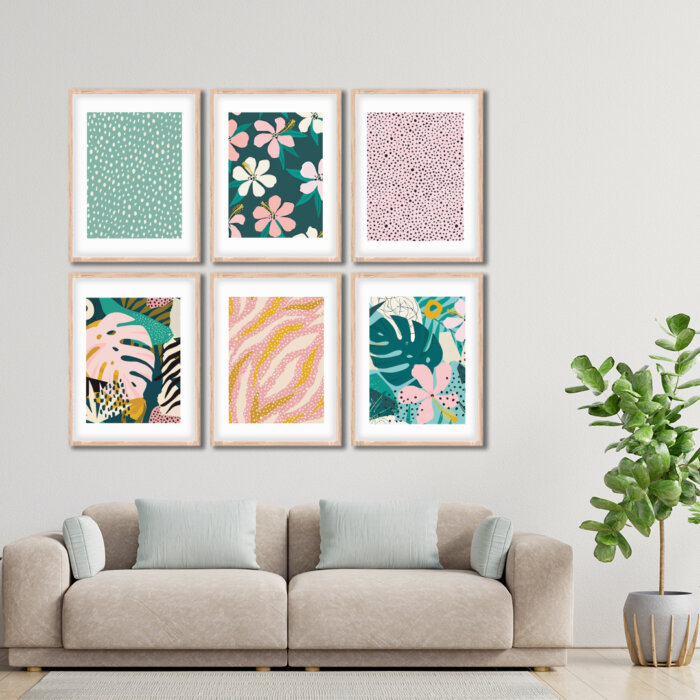 Set of 6 Brown 2 Wall Frames