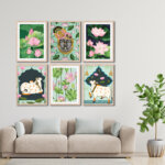 Set of 6 Brown 2 Wall Frames
