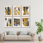 Set of 6 Brown 3 Wall Frames