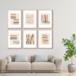 Set of 6 Brown 3 Wall Frames