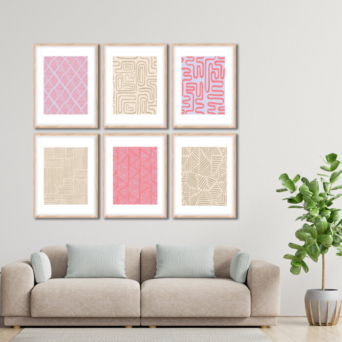 Set of 6 Brown 7 Wall Frames