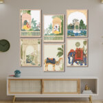Set of 6 Brown 9 Wall Frames